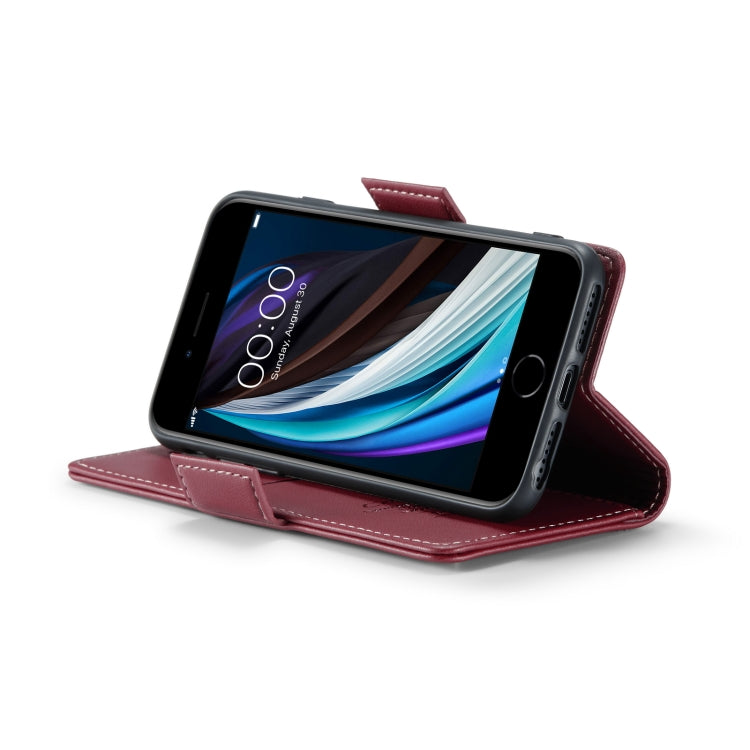 For iPhone SE 2022/SE 2020/6/7/8 CaseMe 023 Butterfly Buckle Litchi Texture RFID Anti-theft Leather Phone Case(Wine Red) - More iPhone Cases by CaseMe | Online Shopping South Africa | PMC TechLife | Buy Now Pay Later Mobicred