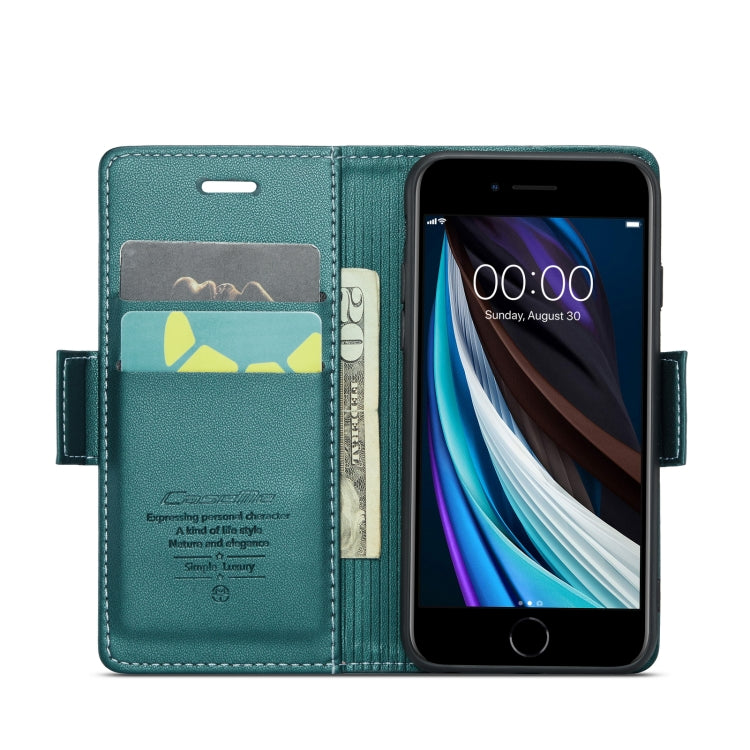 For iPhone SE 2022/SE 2020/6/7/8 CaseMe 023 Butterfly Buckle Litchi Texture RFID Anti-theft Leather Phone Case(Pearly Blue) - More iPhone Cases by CaseMe | Online Shopping South Africa | PMC TechLife | Buy Now Pay Later Mobicred