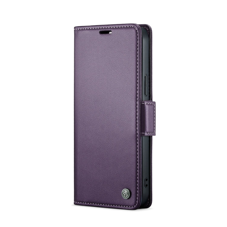 For iPhone 15 Pro CaseMe 023 Butterfly Buckle Litchi Texture RFID Anti-theft Leather Phone Case(Pearly Purple) - free shipping - PMC Jewellery - Order now!