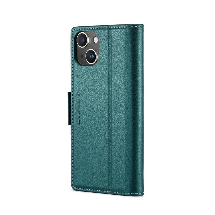 For iPhone 15 CaseMe 023 Butterfly Buckle Litchi Texture RFID Anti-theft Leather Phone Case(Pearly Blue) - iPhone 15 Cases by CaseMe | Online Shopping South Africa | PMC Jewellery | Buy Now Pay Later Mobicred