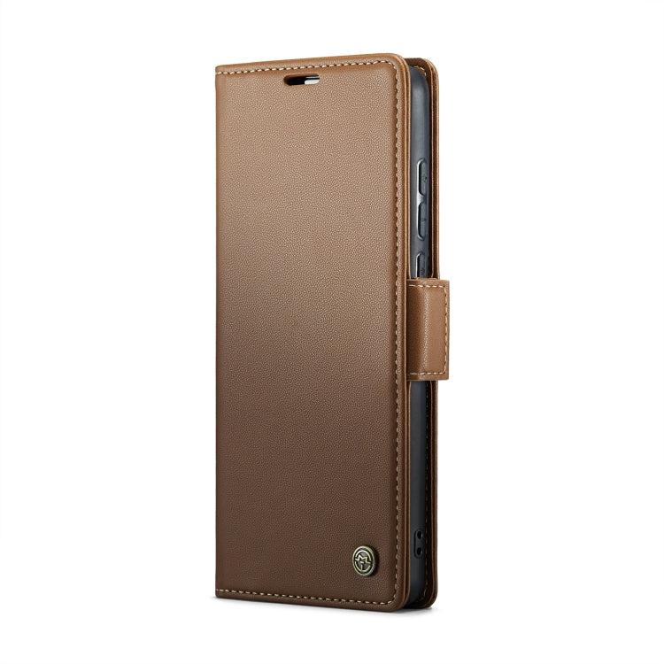 For Xiaomi Redmi 11A/12C CaseMe 023 Butterfly Buckle Litchi Texture RFID Anti-theft Leather Phone Case(Brown) - free shipping - PMC Jewellery - Order now!