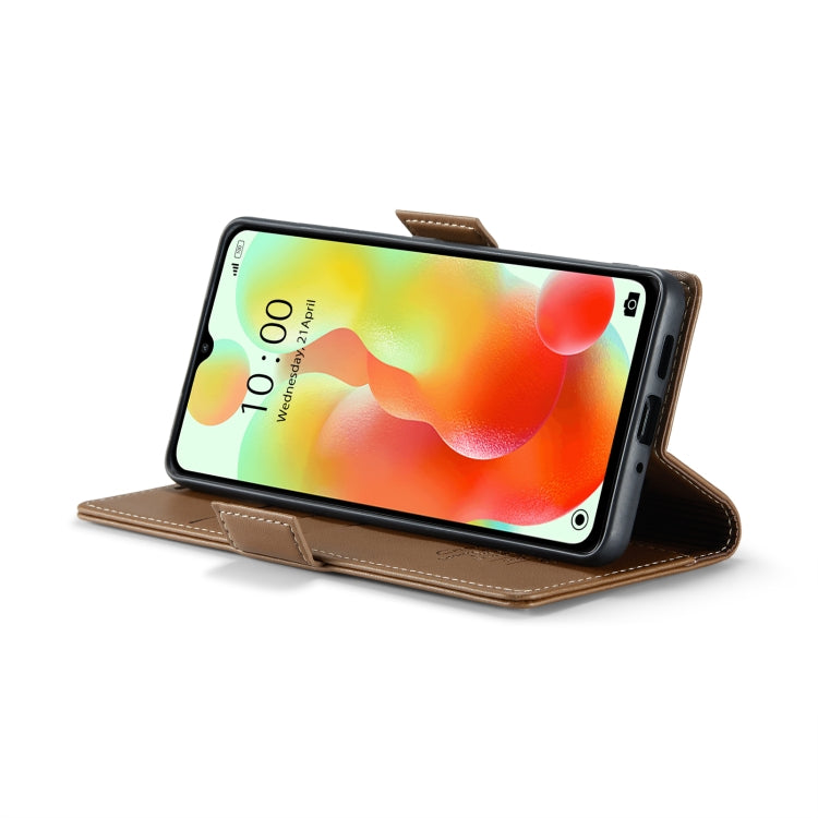 For Xiaomi Redmi 11A/12C CaseMe 023 Butterfly Buckle Litchi Texture RFID Anti-theft Leather Phone Case(Brown) - free shipping - PMC Jewellery - Order now!