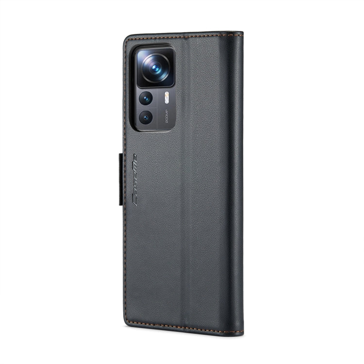 For Xiaomi 12T /12T Pro/Redmi K50 Ultra CaseMe 023 Butterfly Buckle Litchi Texture RFID Anti-theft Leather Phone Case(Black) - free shipping - PMC Jewellery - Order now!