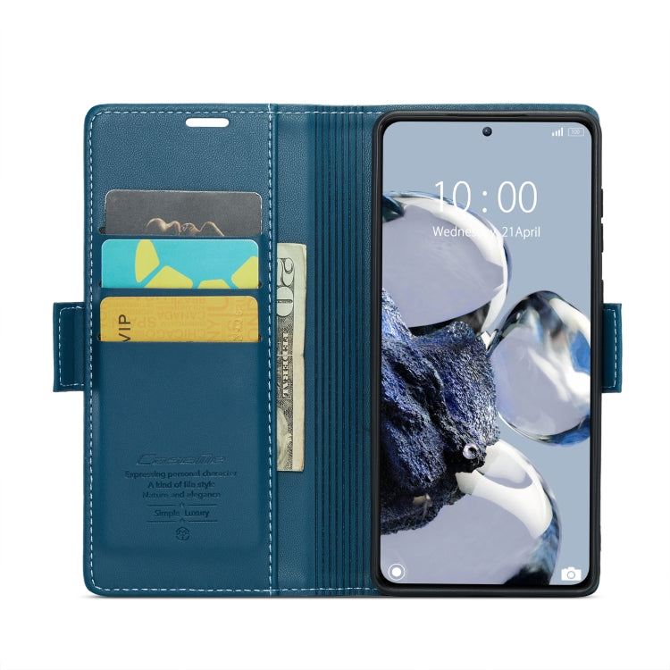 For Xiaomi 12T /12T Pro/Redmi K50 Ultra CaseMe 023 Butterfly Buckle Litchi Texture RFID Anti-theft Leather Phone Case(Blue) - Xiaomi Cases by CaseMe | Online Shopping South Africa | PMC Jewellery | Buy Now Pay Later Mobicred