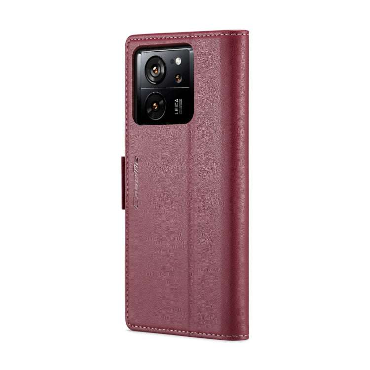 For Xiaomi 13T/13T Pro CaseMe 023 Butterfly Buckle Litchi Texture RFID Anti-theft Leather Phone Case(Wine Red) - Xiaomi Cases by CaseMe | Online Shopping South Africa | PMC Jewellery | Buy Now Pay Later Mobicred
