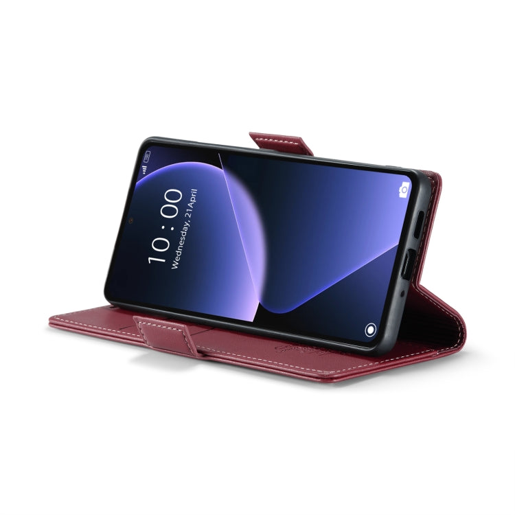 For Xiaomi 13T/13T Pro CaseMe 023 Butterfly Buckle Litchi Texture RFID Anti-theft Leather Phone Case(Wine Red) - Xiaomi Cases by CaseMe | Online Shopping South Africa | PMC Jewellery | Buy Now Pay Later Mobicred