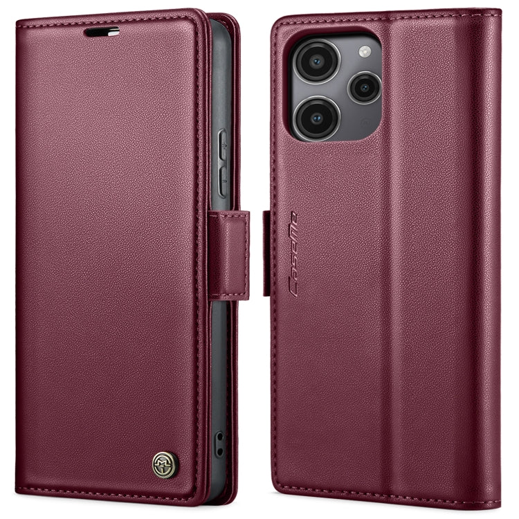 For Xiaomi Redmi 13C 4G / 13C 5G CaseMe 023 Butterfly Buckle Litchi Texture RFID Anti-theft Leather Phone Case(Wine Red) - Xiaomi Cases by CaseMe | Online Shopping South Africa | PMC Jewellery | Buy Now Pay Later Mobicred