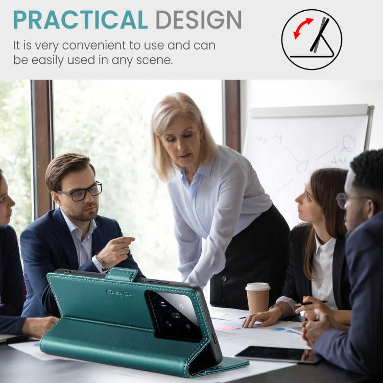 For Xiaomi 14 Pro CaseMe 023 Butterfly Buckle Litchi Texture RFID Anti-theft Leather Phone Case(Pearly Blue) - free shipping - PMC Jewellery - Order now!