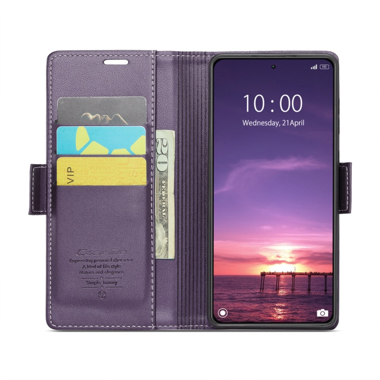 For Xiaomi 14 CaseMe 023 Butterfly Buckle Litchi Texture RFID Anti-theft Leather Phone Case(Pearly Purple) - free shipping - PMC Jewellery - Order now!