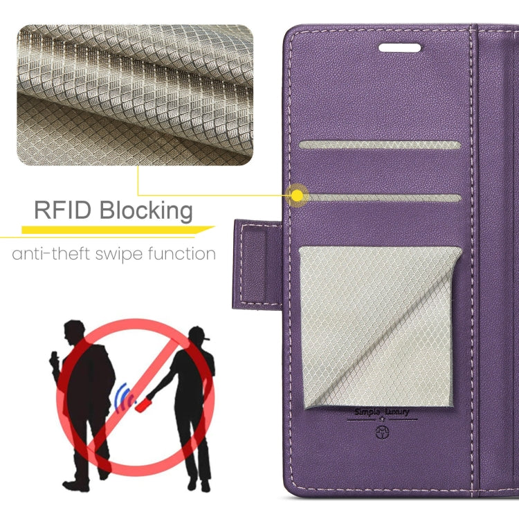For Xiaomi 14 CaseMe 023 Butterfly Buckle Litchi Texture RFID Anti-theft Leather Phone Case(Pearly Purple) - free shipping - PMC Jewellery - Order now!