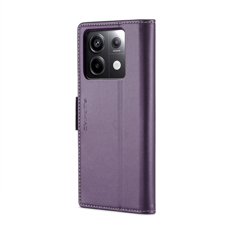 For Xiaomi Poco X6 5G CaseMe 023 Butterfly Buckle Litchi Texture RFID Anti-theft Leather Phone Case(Pearly Purple) - free shipping - PMC Jewellery - Order now!