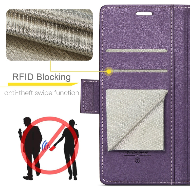For Xiaomi Poco X6 5G CaseMe 023 Butterfly Buckle Litchi Texture RFID Anti-theft Leather Phone Case(Pearly Purple) - free shipping - PMC Jewellery - Order now!