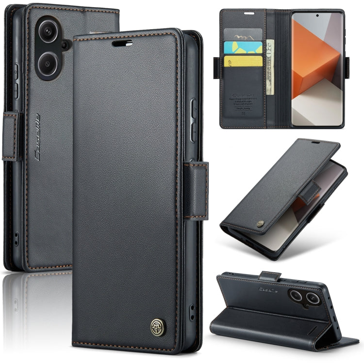 For Xiaomi Redmi Note 13 Pro+ 5G CaseMe 023 Butterfly Buckle Litchi Texture RFID Anti-theft Leather Phone Case(Black) - Xiaomi Cases by CaseMe | Online Shopping South Africa | PMC TechLife | Buy Now Pay Later Mobicred