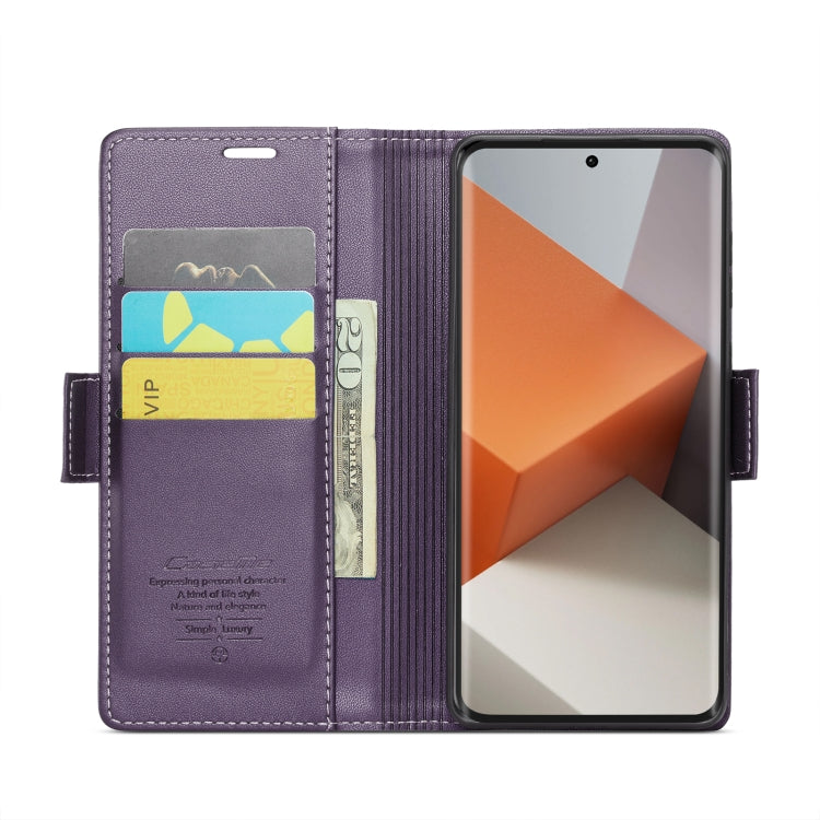 For Xiaomi Redmi Note 13 Pro+ 5G CaseMe 023 Butterfly Buckle Litchi Texture RFID Anti-theft Leather Phone Case(Pearly Purple) - Xiaomi Cases by CaseMe | Online Shopping South Africa | PMC TechLife | Buy Now Pay Later Mobicred
