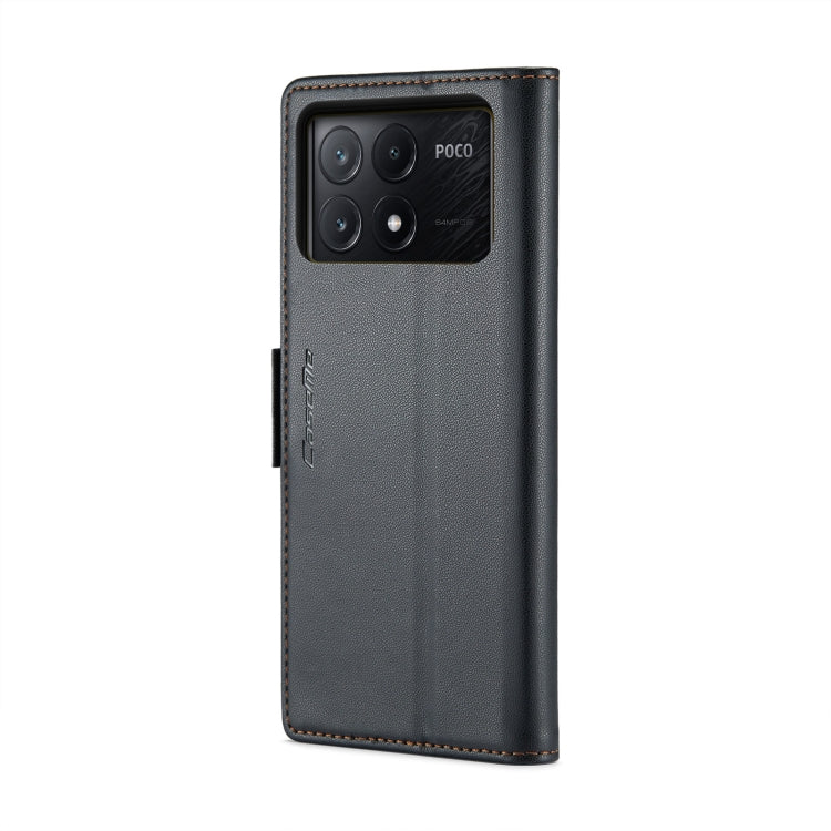 For Xiaomi Poco X6 Pro 5G/Redmi K70E 5G CaseMe 023 Butterfly Buckle Litchi Texture RFID Anti-theft Leather Phone Case(Black) - Xiaomi Cases by CaseMe | Online Shopping South Africa | PMC Jewellery | Buy Now Pay Later Mobicred