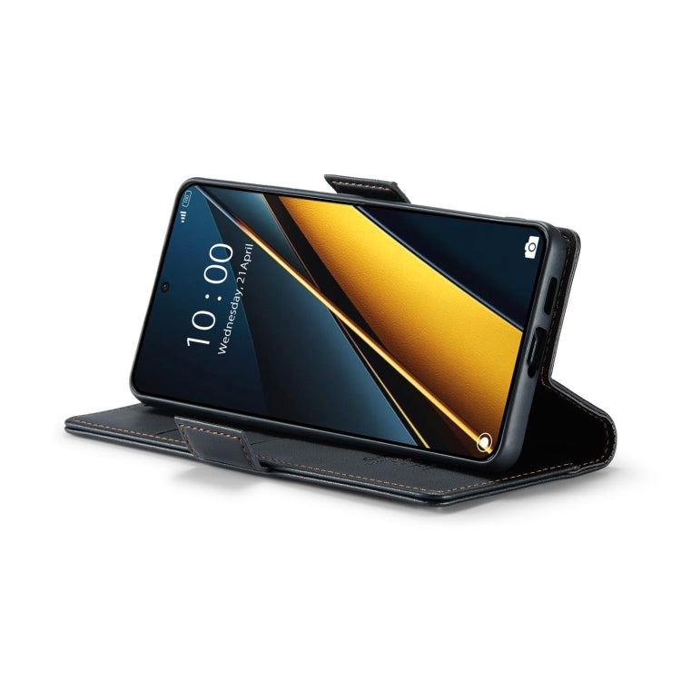 For Xiaomi Poco X6 Pro 5G/Redmi K70E 5G CaseMe 023 Butterfly Buckle Litchi Texture RFID Anti-theft Leather Phone Case(Black) - Xiaomi Cases by CaseMe | Online Shopping South Africa | PMC Jewellery | Buy Now Pay Later Mobicred