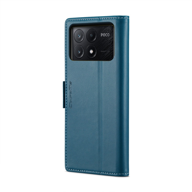 For Xiaomi Poco X6 Pro 5G/Redmi K70E 5G CaseMe 023 Butterfly Buckle Litchi Texture RFID Anti-theft Leather Phone Case(Blue) - Xiaomi Cases by CaseMe | Online Shopping South Africa | PMC Jewellery | Buy Now Pay Later Mobicred