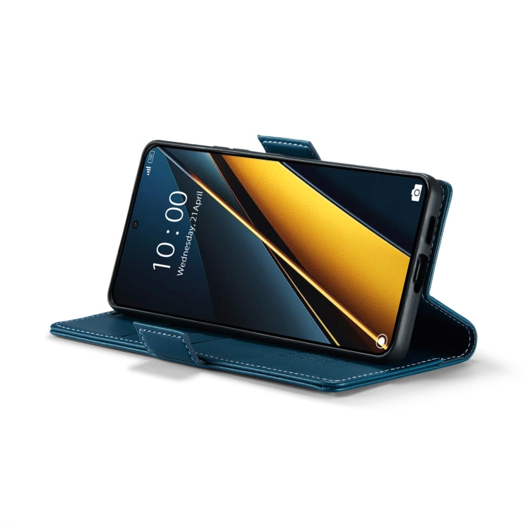 For Xiaomi Poco X6 Pro 5G/Redmi K70E 5G CaseMe 023 Butterfly Buckle Litchi Texture RFID Anti-theft Leather Phone Case(Blue) - Xiaomi Cases by CaseMe | Online Shopping South Africa | PMC Jewellery | Buy Now Pay Later Mobicred