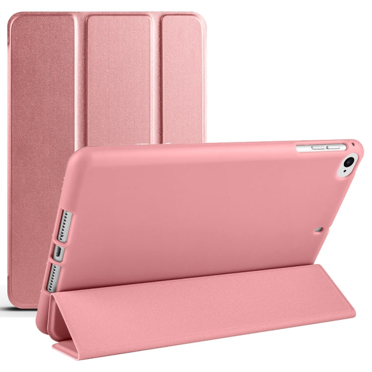 For iPad 9.7 2018 / 2017 / Air 2 / Air 3-folding TPU Horizontal Flip Leather Tablet Case with Holder(Rose Gold) - iPad 9.7 (2018) & (2017) Cases by PMC TechLife | Online Shopping South Africa | PMC TechLife