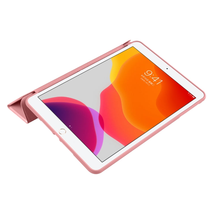 For iPad 9.7 2018 / 2017 / Air 2 / Air 3-folding TPU Horizontal Flip Leather Tablet Case with Holder(Rose Gold) - iPad 9.7 (2018) & (2017) Cases by PMC TechLife | Online Shopping South Africa | PMC TechLife