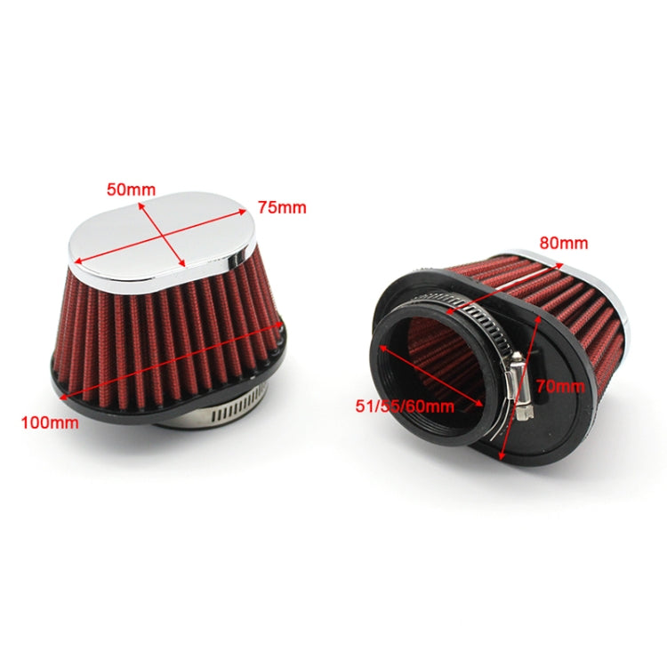 55mm XH-UN073 Mushroom Head Style Car Modified Air Filter Motorcycle Exhaust Filter(Red) - Air Intake System by PMC TechLife | Online Shopping South Africa | PMC TechLife | Buy Now Pay Later Mobicred