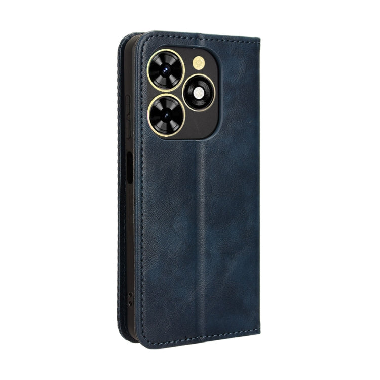 For Tecno Spark Go 2024 Magnetic Buckle Retro Texture Leather Phone Case(Blue) - Tecno Cases by PMC Jewellery | Online Shopping South Africa | PMC Jewellery | Buy Now Pay Later Mobicred