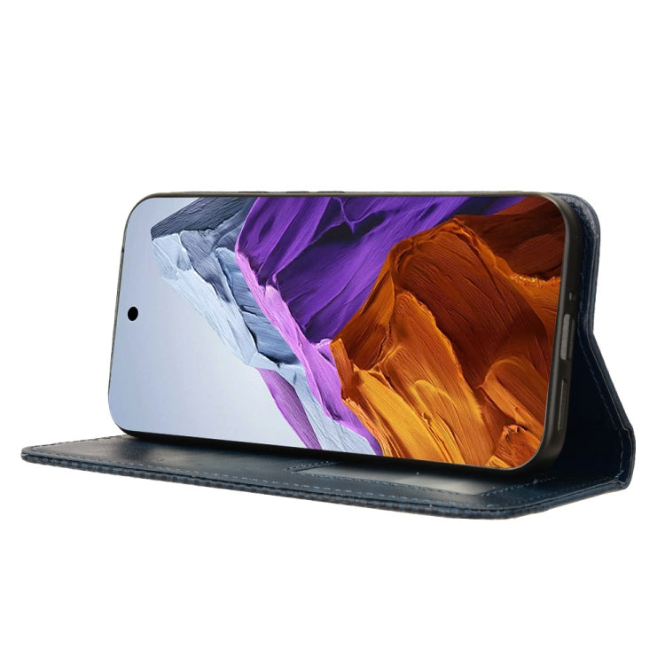 For Google Pixel 9 Magnetic Buckle Retro Texture Leather Phone Case(Blue) - Google Cases by PMC TechLife | Online Shopping South Africa | PMC TechLife | Buy Now Pay Later Mobicred