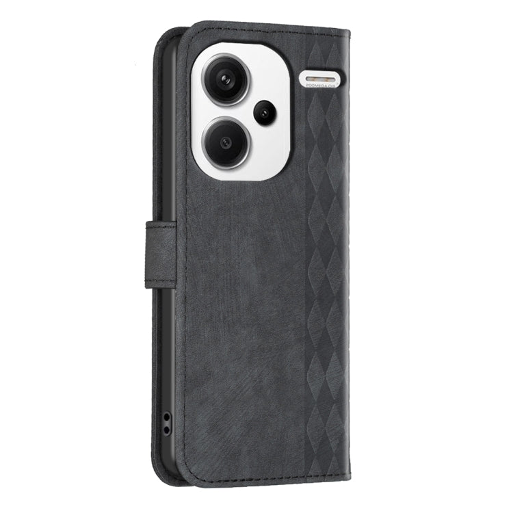 For Xiaomi Redmi Note 13 Pro+ 5G Plaid Embossed Leather Phone Case(Black) - Note 13 Pro+ Cases by PMC TechLife | Online Shopping South Africa | PMC TechLife | Buy Now Pay Later Mobicred