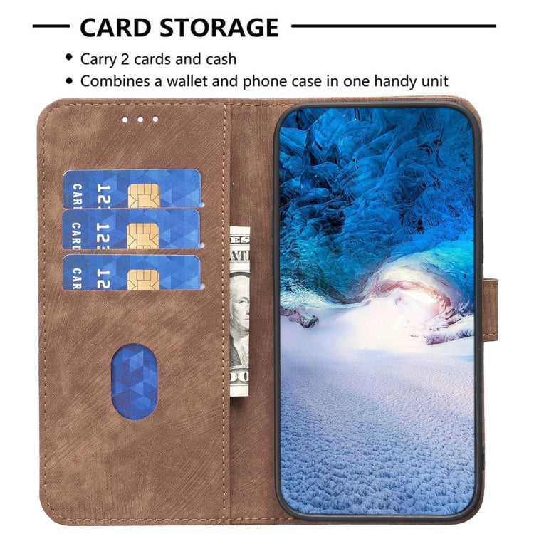For Xiaomi Redmi Note 13 Pro 4G Global Plaid Embossed Leather Phone Case(Brown) - Note 13 Pro Cases by PMC TechLife | Online Shopping South Africa | PMC TechLife | Buy Now Pay Later Mobicred