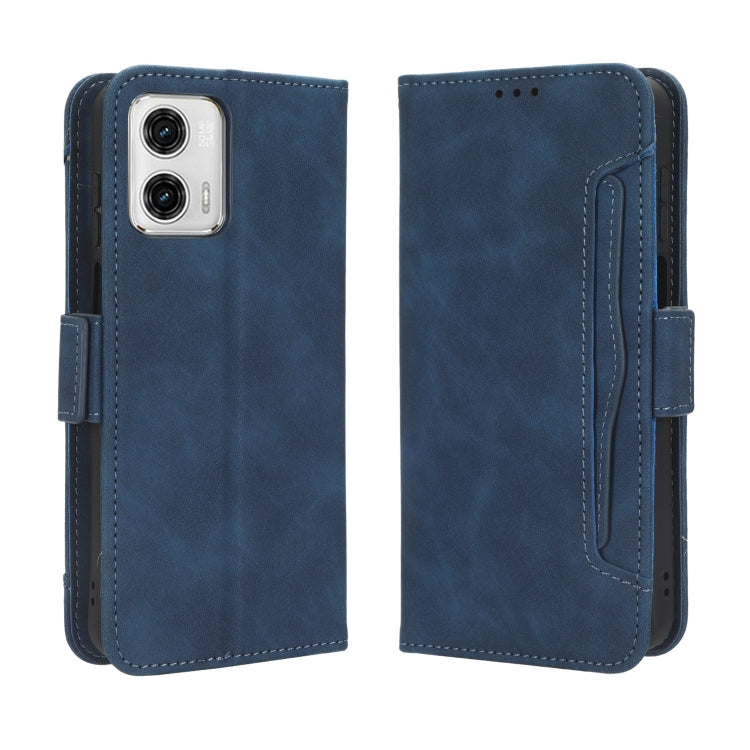 For Motorola Moto G 5G 2023 Skin Feel Calf Texture Card Slots Leather Phone Case(Blue) - Motorola Cases by PMC TechLife | Online Shopping South Africa | PMC TechLife | Buy Now Pay Later Mobicred