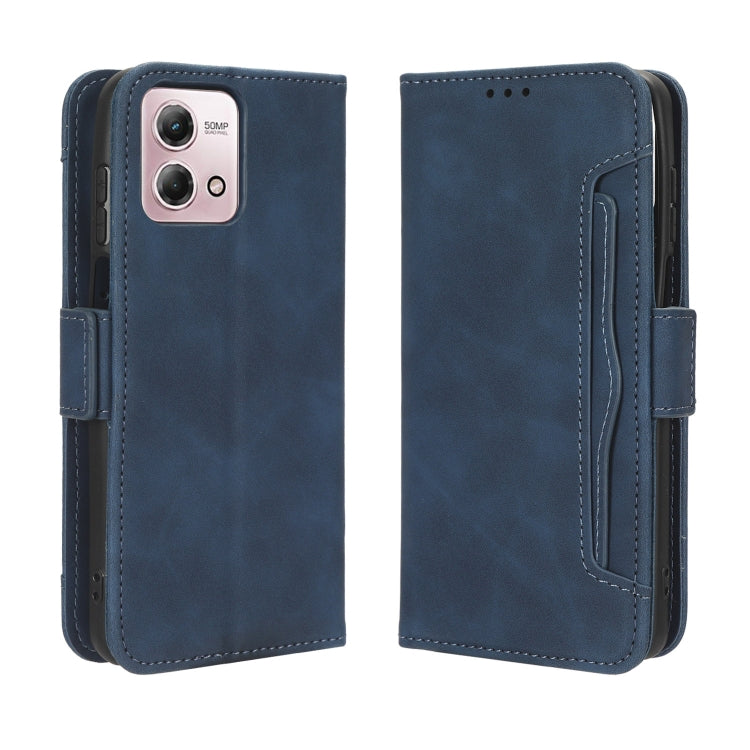 For Motorola Moto G Stylus 5G 2023 Skin Feel Calf Texture Card Slots Leather Phone Case(Blue) - Motorola Cases by PMC TechLife | Online Shopping South Africa | PMC TechLife | Buy Now Pay Later Mobicred
