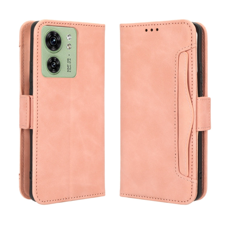 For Motorola Edge 40 Skin Feel Calf Texture Card Slots Leather Phone Case(Pink) - Motorola Cases by PMC TechLife | Online Shopping South Africa | PMC TechLife | Buy Now Pay Later Mobicred