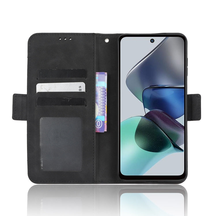 For Motorola Moto G53 / G13 Skin Feel Calf Texture Card Slots Leather Phone Case(Black) - Motorola Cases by PMC TechLife | Online Shopping South Africa | PMC TechLife | Buy Now Pay Later Mobicred