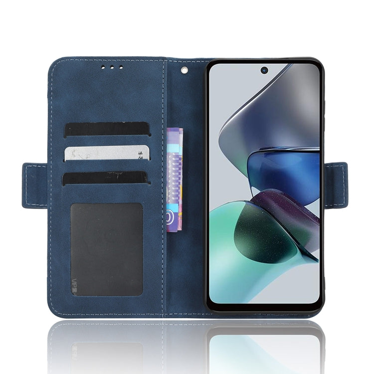 For Motorola Moto G53 / G13 Skin Feel Calf Texture Card Slots Leather Phone Case(Blue) - Motorola Cases by PMC TechLife | Online Shopping South Africa | PMC TechLife | Buy Now Pay Later Mobicred