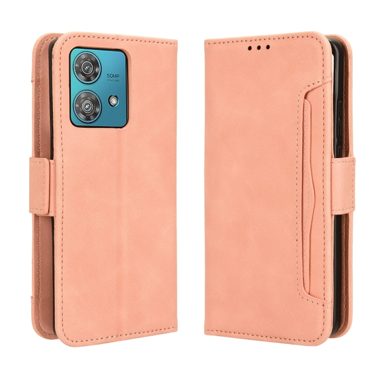 For Motorola Edge 40 Neo 5G Skin Feel Calf Texture Card Slots Leather Phone Case(Pink) - Motorola Cases by PMC TechLife | Online Shopping South Africa | PMC TechLife | Buy Now Pay Later Mobicred
