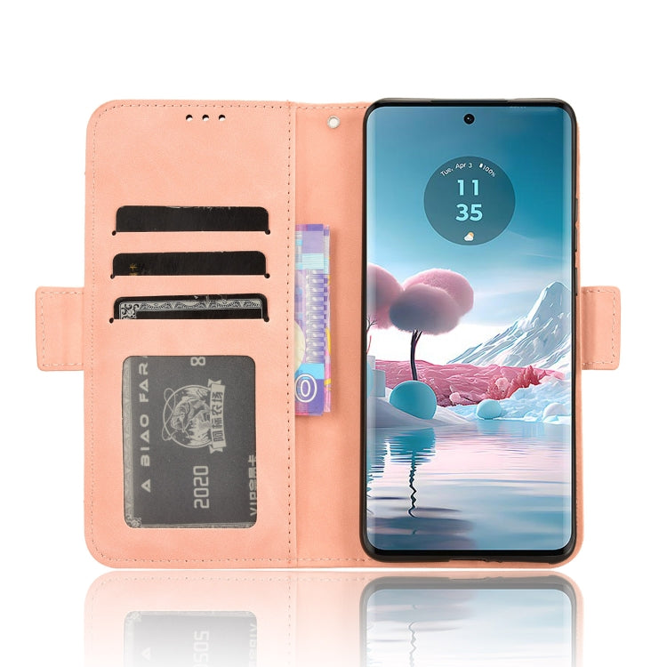 For Motorola Edge 40 Neo 5G Skin Feel Calf Texture Card Slots Leather Phone Case(Pink) - Motorola Cases by PMC TechLife | Online Shopping South Africa | PMC TechLife | Buy Now Pay Later Mobicred