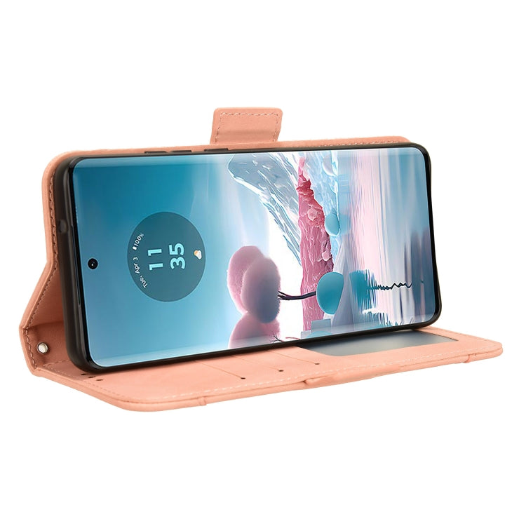 For Motorola Edge 40 Neo 5G Skin Feel Calf Texture Card Slots Leather Phone Case(Pink) - Motorola Cases by PMC TechLife | Online Shopping South Africa | PMC TechLife | Buy Now Pay Later Mobicred