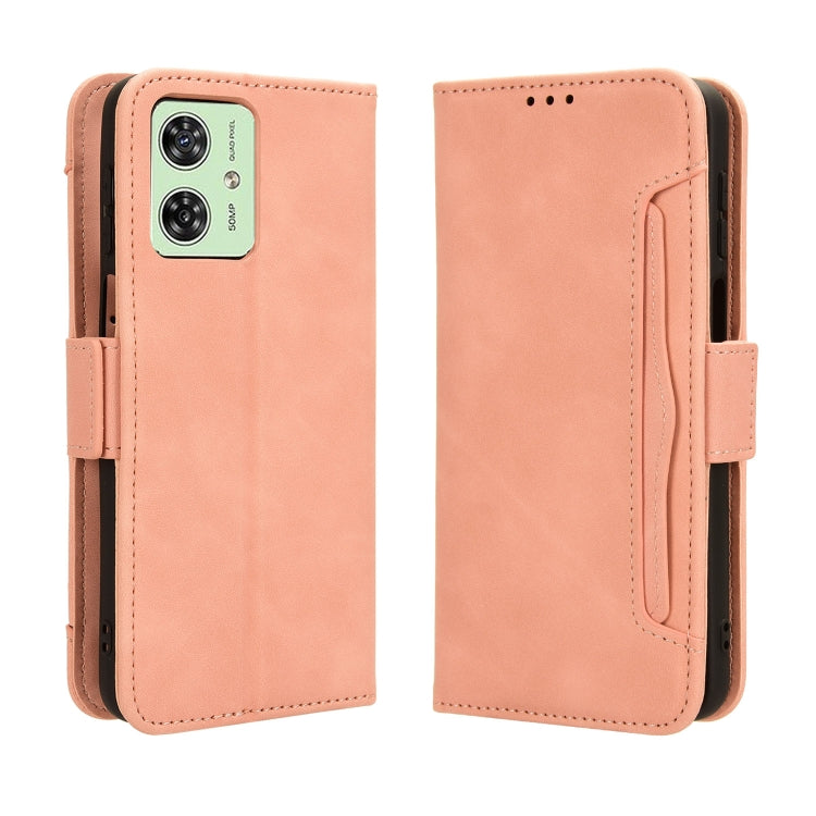 For Motorola Moto G54 5G Skin Feel Calf Texture Card Slots Leather Phone Case(Pink) - Motorola Cases by PMC TechLife | Online Shopping South Africa | PMC TechLife | Buy Now Pay Later Mobicred