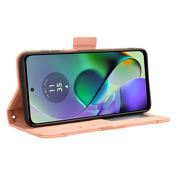 For Motorola Moto G54 5G Skin Feel Calf Texture Card Slots Leather Phone Case(Pink) - Motorola Cases by PMC TechLife | Online Shopping South Africa | PMC TechLife | Buy Now Pay Later Mobicred