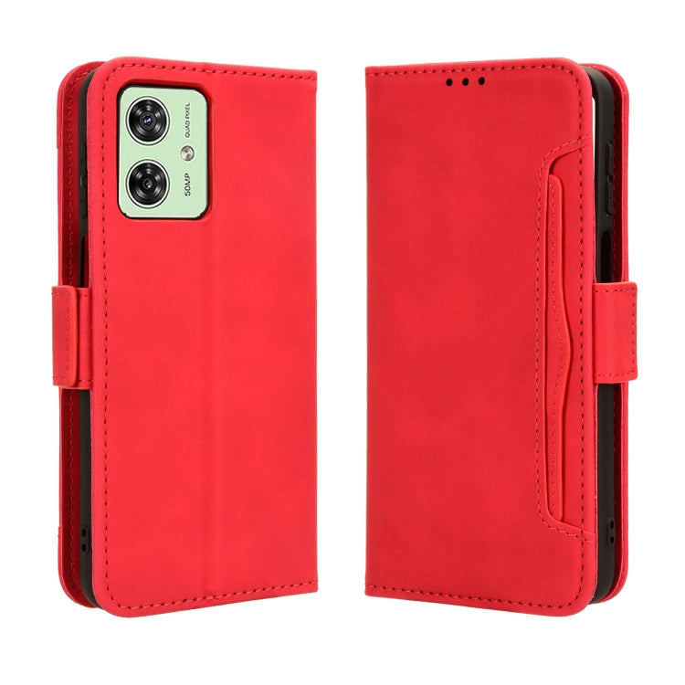 For Motorola Moto G54 5G Skin Feel Calf Texture Card Slots Leather Phone Case(Red) - Motorola Cases by PMC TechLife | Online Shopping South Africa | PMC TechLife | Buy Now Pay Later Mobicred