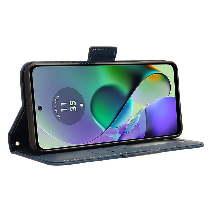 For Motorola Moto G54 5G Skin Feel Calf Texture Card Slots Leather Phone Case(Blue) - Motorola Cases by PMC TechLife | Online Shopping South Africa | PMC TechLife | Buy Now Pay Later Mobicred