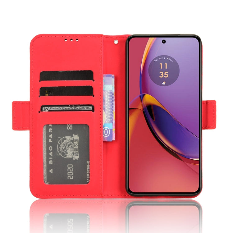 For Motorola Moto G84 5G Skin Feel Calf Texture Card Slots Leather Phone Case(Red) - Motorola Cases by PMC TechLife | Online Shopping South Africa | PMC TechLife | Buy Now Pay Later Mobicred