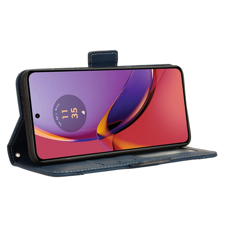 For Motorola Moto G84 5G Skin Feel Calf Texture Card Slots Leather Phone Case(Blue) - Motorola Cases by PMC TechLife | Online Shopping South Africa | PMC TechLife | Buy Now Pay Later Mobicred