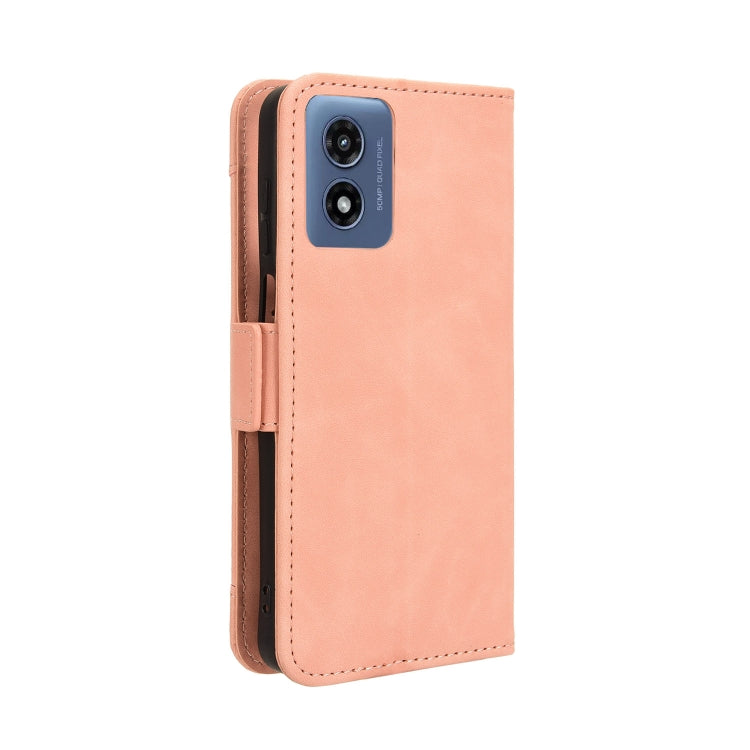For Motorola Moto G Play 4G 2024 Skin Feel Calf Texture Card Slots Leather Phone Case(Pink) - Motorola Cases by PMC TechLife | Online Shopping South Africa | PMC TechLife | Buy Now Pay Later Mobicred