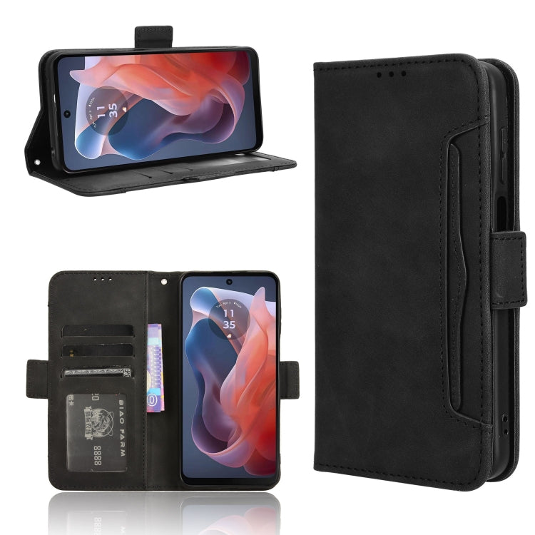 For Motorola Moto G Play 4G 2024 Skin Feel Calf Texture Card Slots Leather Phone Case(Black) - Motorola Cases by PMC TechLife | Online Shopping South Africa | PMC TechLife | Buy Now Pay Later Mobicred