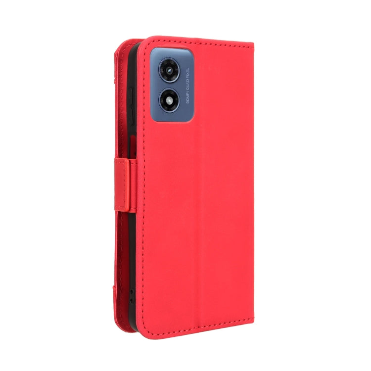 For Motorola Moto G Play 4G 2024 Skin Feel Calf Texture Card Slots Leather Phone Case(Red) - Motorola Cases by PMC TechLife | Online Shopping South Africa | PMC TechLife | Buy Now Pay Later Mobicred