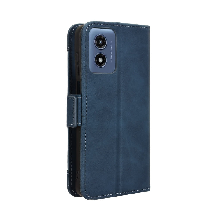 For Motorola Moto G Play 4G 2024 Skin Feel Calf Texture Card Slots Leather Phone Case(Blue) - Motorola Cases by PMC TechLife | Online Shopping South Africa | PMC TechLife | Buy Now Pay Later Mobicred
