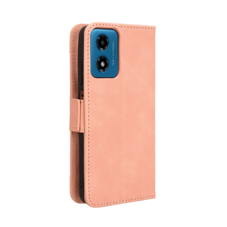 For Motorola Moto G04 / G24 Skin Feel Calf Texture Card Slots Leather Phone Case(Pink) - Motorola Cases by PMC TechLife | Online Shopping South Africa | PMC TechLife | Buy Now Pay Later Mobicred
