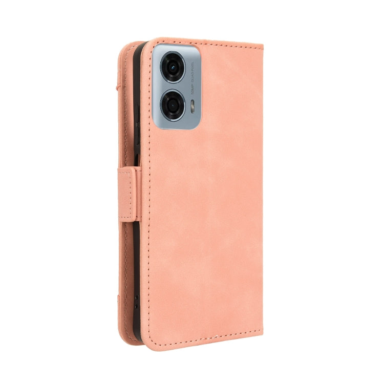 For Motorola Moto G34 5G Skin Feel Calf Texture Card Slots Leather Phone Case(Pink) - Motorola Cases by PMC TechLife | Online Shopping South Africa | PMC TechLife | Buy Now Pay Later Mobicred