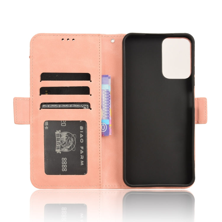 For Motorola Moto G34 5G Skin Feel Calf Texture Card Slots Leather Phone Case(Pink) - Motorola Cases by PMC TechLife | Online Shopping South Africa | PMC TechLife | Buy Now Pay Later Mobicred